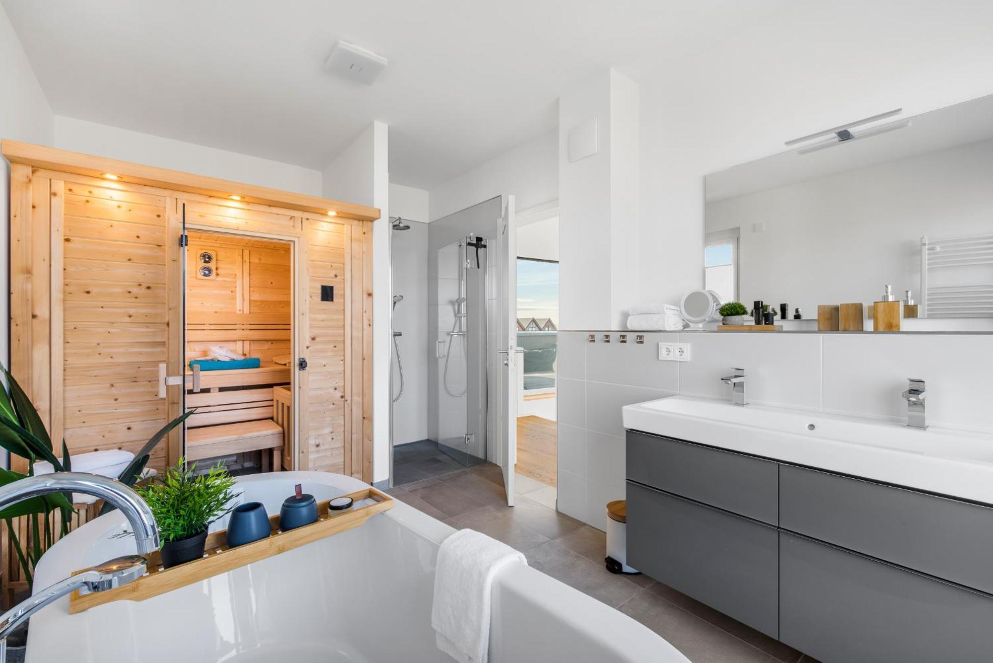 Villa King Erste Lage, Dachterrasse, Meerblick, Carport, Kamin, Sauna, Terrasse, Aussenrolllaeden Olpenitz Eksteriør bilde