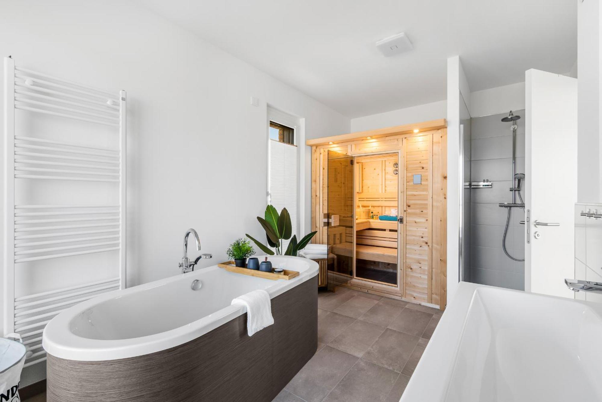 Villa King Erste Lage, Dachterrasse, Meerblick, Carport, Kamin, Sauna, Terrasse, Aussenrolllaeden Olpenitz Eksteriør bilde